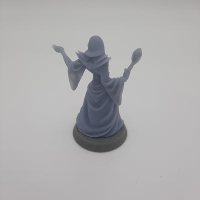 Figurine miniature - Flagelleur mental avec bâton (Mind Flayer) - DnD - Gris/Non peint