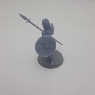 Figurine miniature - Aslaug - Guerrière au bouclier Viking - FOTN - Gris/Non peint