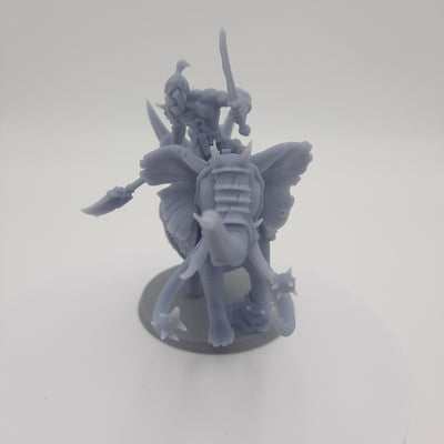 Miniature figurine - War Elephant woth Orc Rider - DnD -Gray/Unpainted
