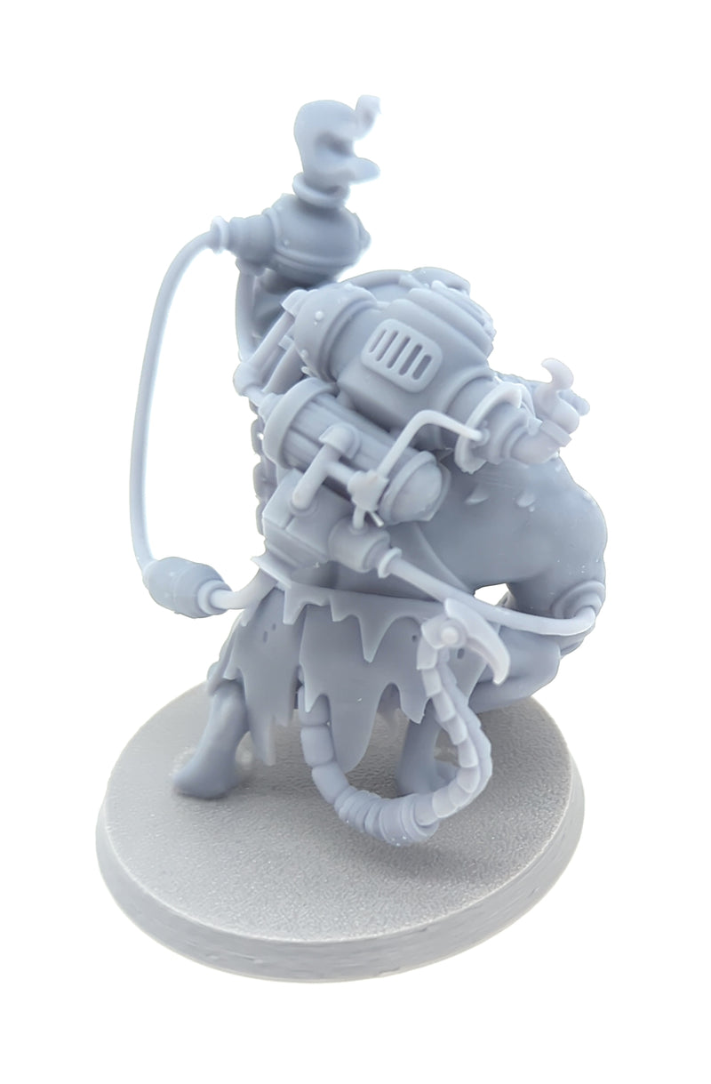 Figurine miniature - Techno Ogre Rat, Guerrier - DnD - Warhammer - Gris/Non peint