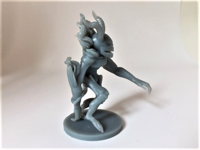 Figurine miniature - Démon de Feu - DnD - Gris/Non peint