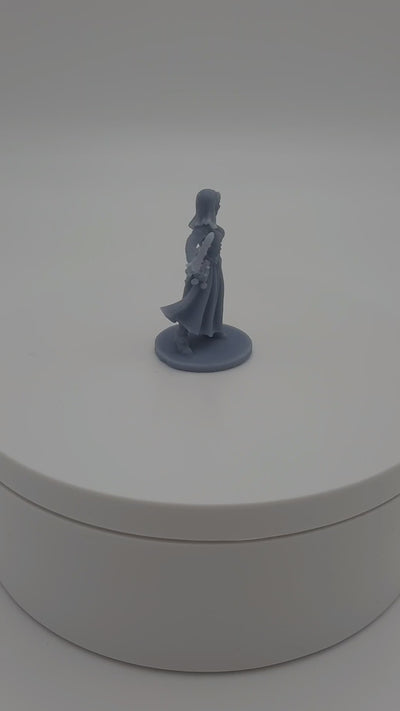 Figurine miniature - Alice Zombicide - Combattante - JDR - DnD - Gris/Non peint - Résine/PLA