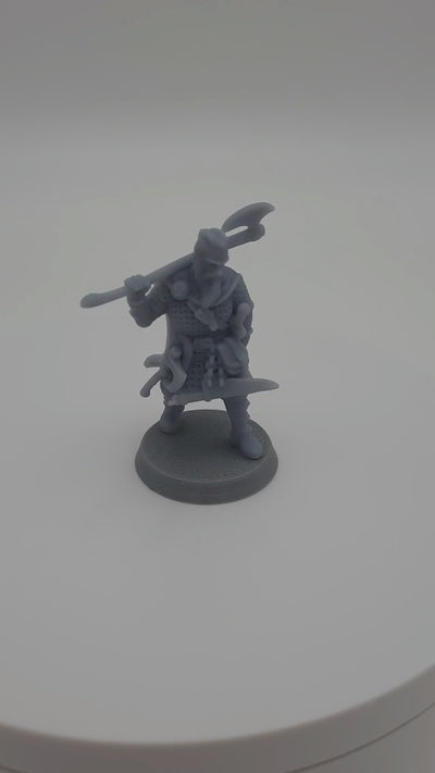 Figurine miniature viking - Bjorn le Forgeron - Guerrier Viking - DnD - FOTN Gris/Non peint