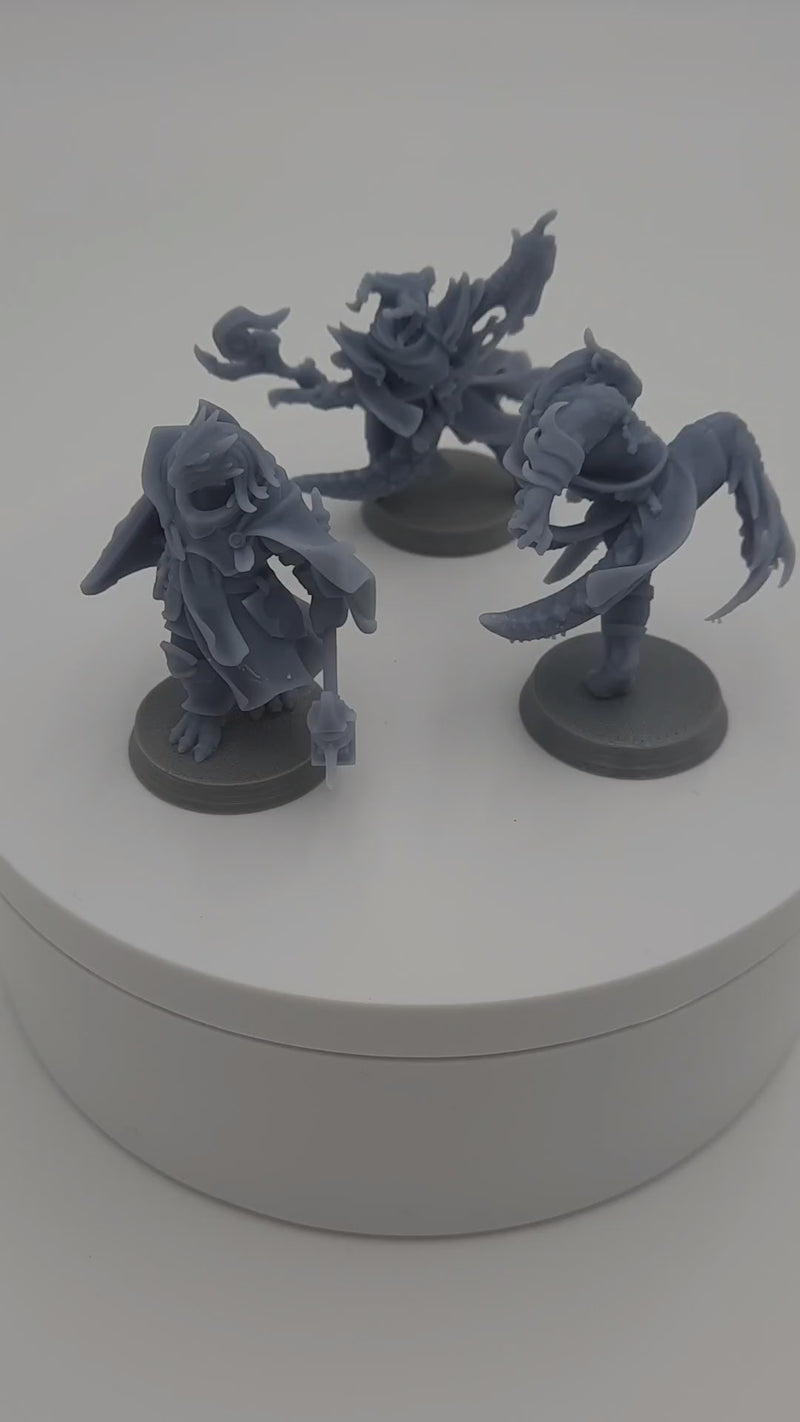 Figurine miniature - Hommes-Dragons - Dragonfolks - DnD - Gris / Non peint
