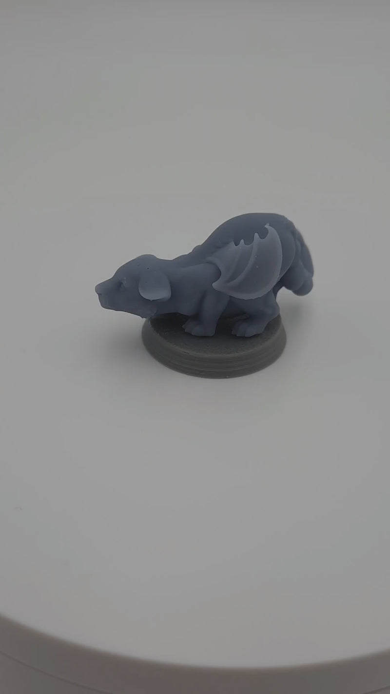 Figurine miniature - Bébé Manticore - DnD - Gris/Non peint – Résine/PLA