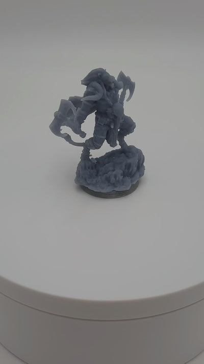 Figurine miniature - Homme-Lion Guerrier - Lionfolk - DnD - Gris/Non peint