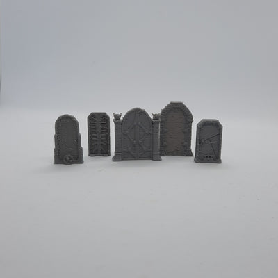 Décors miniature - Ensemble de 5 portes - DnD - Fate of the Norns - Gris/Non peint