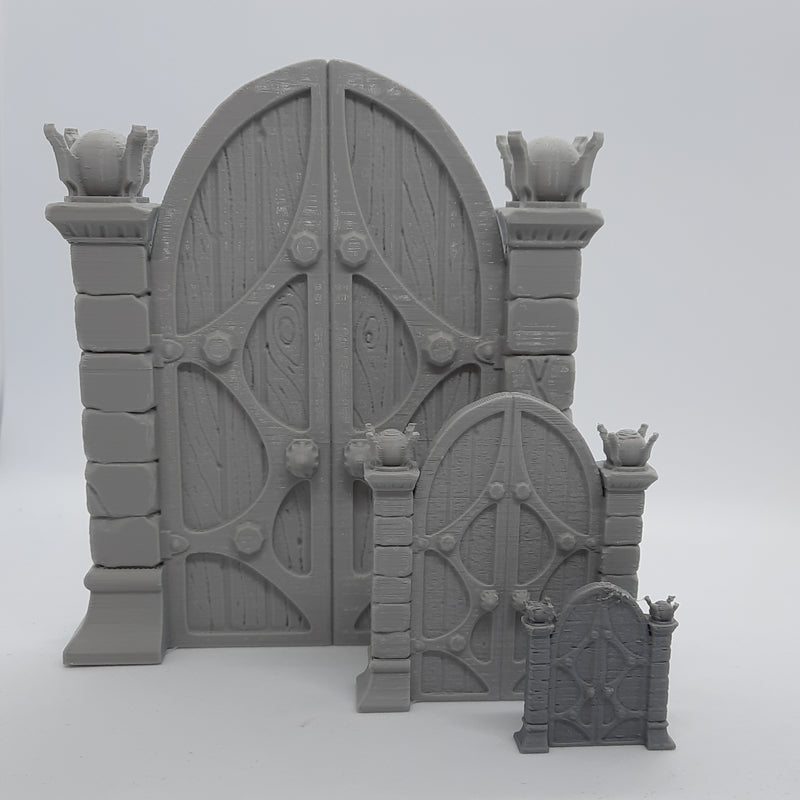 Décors miniature - Ensemble de 5 portes - DnD - Fate of the Norns - Gris/Non peint