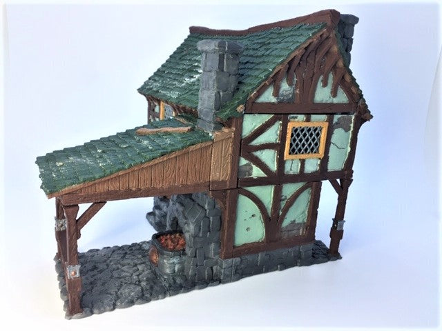 Décors miniature - Atelier du forgeron (2 choix de toiture) - DnD - Pathfinder - Non peint