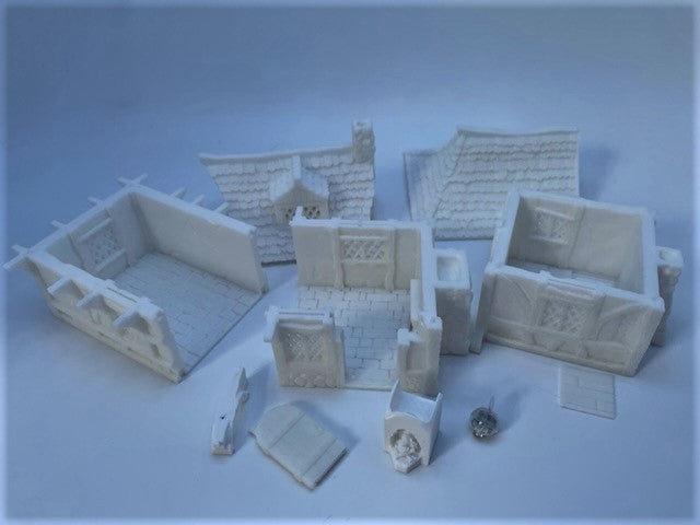 Small House (3 roof options) - Grey/Unpainted