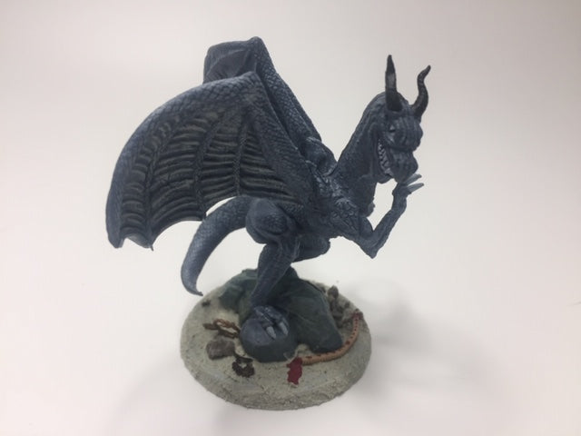 Figurine miniature - Dragon gris, jeune (Gray Dragon, young) - DnD - Gris/Non peint