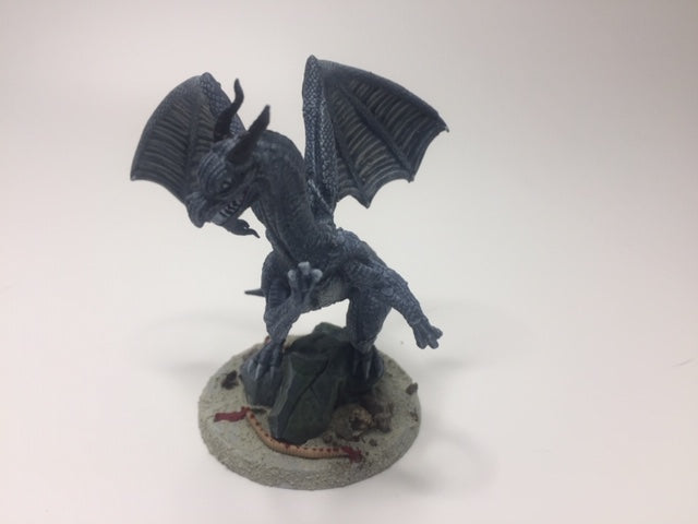 Figurine miniature - Dragon gris, jeune (Gray Dragon, young) - DnD - Gris/Non peint