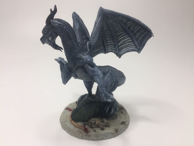 Figurine miniature - Dragon gris, jeune (Gray Dragon, young) - DnD - Gris/Non peint