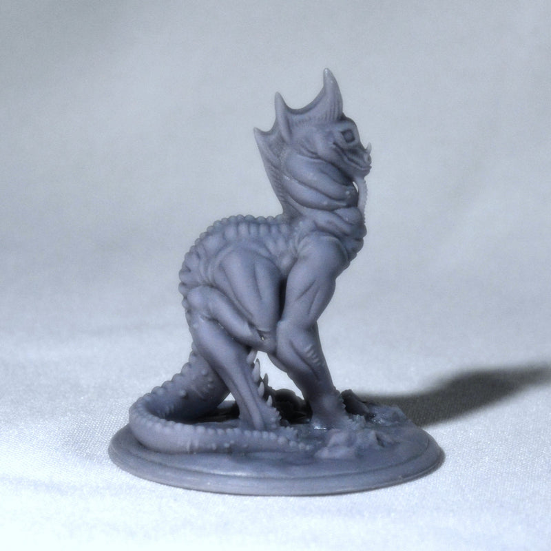 Figurine miniature - Lézards sapiens - DnD - Gris/Non peint