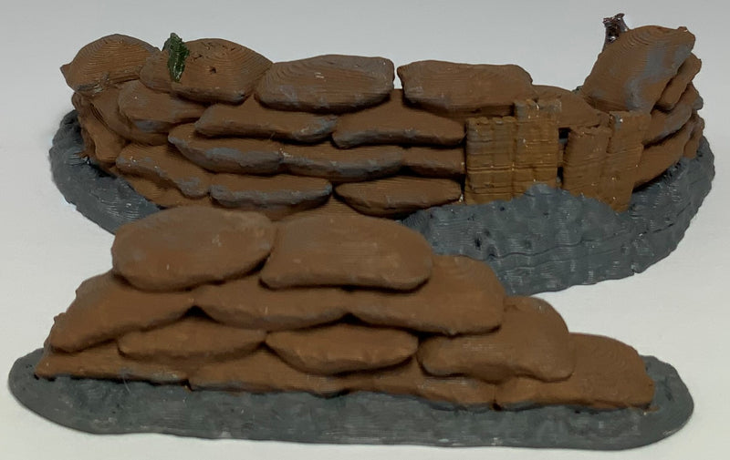 Décors miniature - Sacs de sable (2 barricades) - DnD - Fate of the Norns - Warhammer - Gris/Non peint