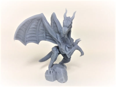 Figurine miniature - Dragon gris, jeune (Gray Dragon, young) - DnD - Gris/Non peint