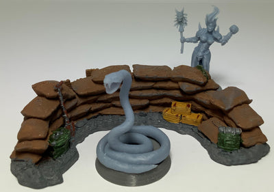 Figurine miniature - Serpent venimeux géant - DnD - Gris/Non peint