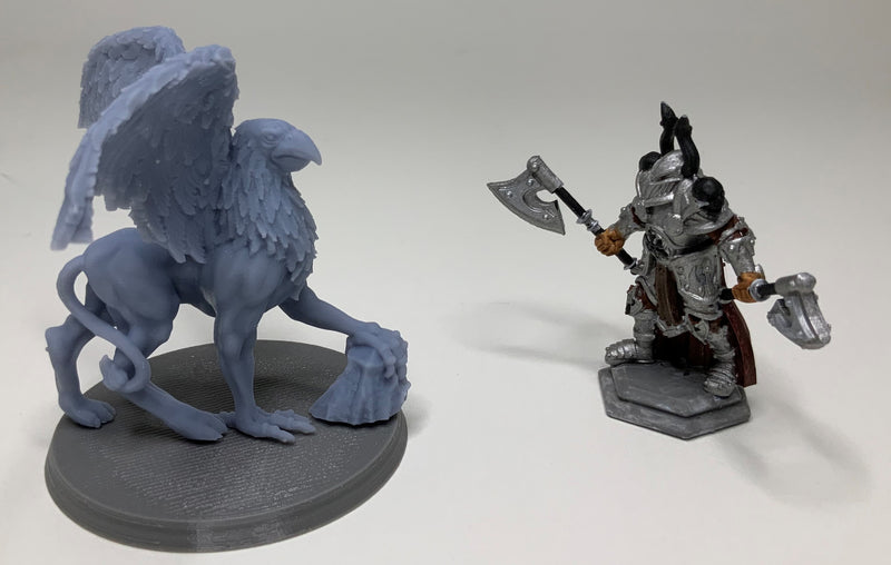 Figurine miniature - Griffon - DnD - Gris/Non peint