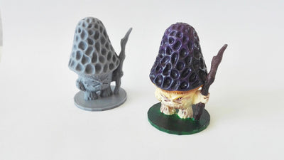 Figurine miniature - Champignon morille (Moril) - DnD - Gris/non peint