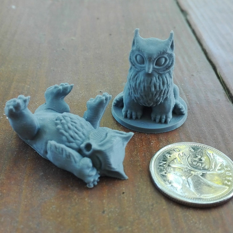 Miniature figurine - Owlbear Ursea Bubo -  (2 figurines) - DnD -Gray/unpainted