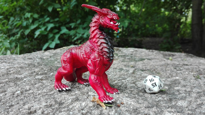 Figurine miniature - Drake gardien rouge - DnD - Gris/Non peint