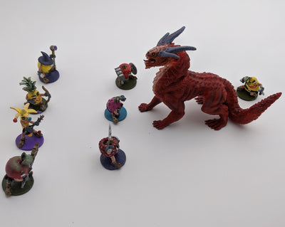 Figurine miniature - Aventuriers Fruités Épiques - Kit de 8 figurines - DnD - Gris/Non peint– Résine/PLA