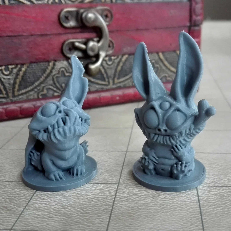 Figurine miniature - Lapereaux-garous (2 figurines) - DnD - Gris/Non peint