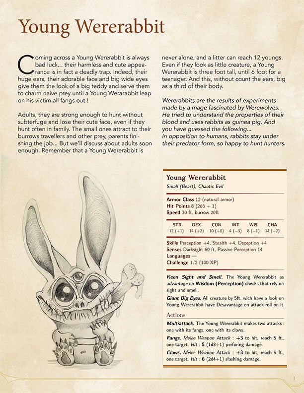 Dnd Were Rabbit Miniature Figurine - Were rabbits (2 figures) - DnD Gray/Unpainted ...
