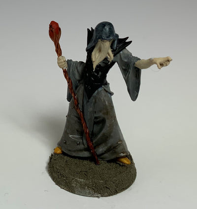 Figurine miniature - Flagelleur mental avec bâton (Mind Flayer) - DnD - Gris/Non peint