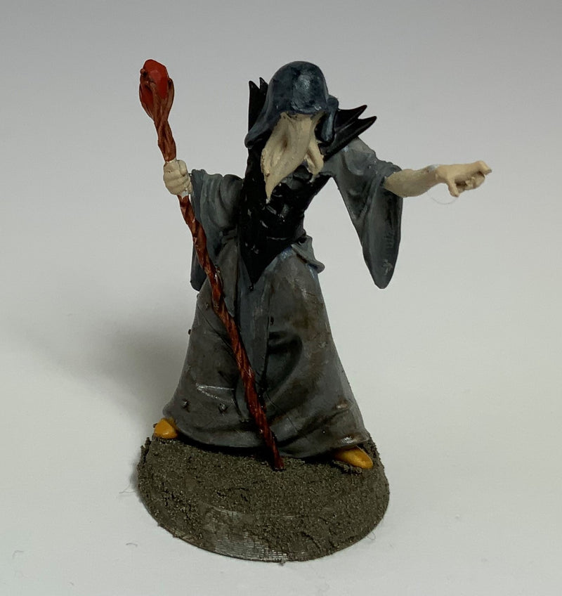 Figurine miniature - Flagelleur mental avec bâton (Mind Flayer) - DnD - Gris/Non peint