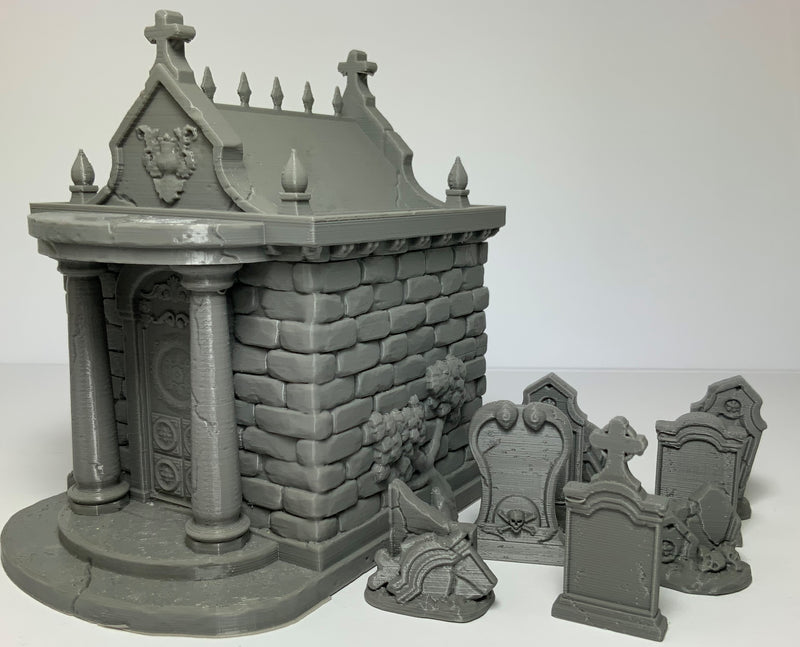 Décors miniature - Pierres tombales (ensemble de 8 pièces) - DnD - Warhammer - Gris/Non peint