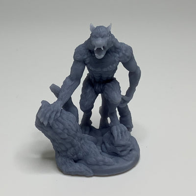 Figurine miniature - Loup-garou - DnD - Gris/Non peint